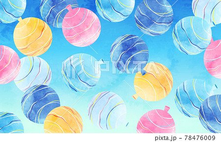 水彩のヨーヨーの夏の爽やかなベクターイラスト背景のイラスト素材 水彩のヨーヨーの夏の爽やかなベクターイラスト背景のイラスト素材