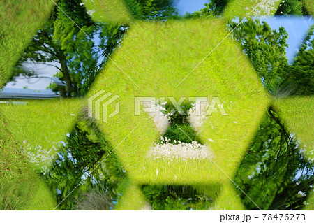 公園の広場を万華鏡で見る 78476273