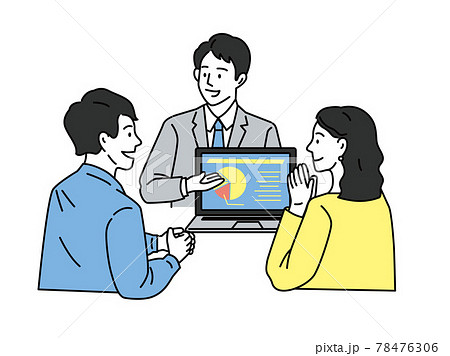 夫婦の将来設計のイラスト 見積もり 投資 税金 お買い得 営業 プレゼン 契約 プラン セールス のイラスト素材