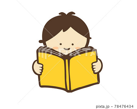 かわいい読書 子ども 本 Book 手書きイラスト素材のイラスト素材 かわいい読書 子ども 本 Book 手書きイラスト素材のイラスト素材