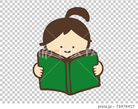 かわいい読書 子ども 本 Book 手書きイラスト素材のイラスト素材