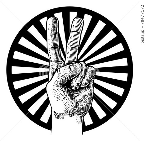 Peace Victory Hand Sign Peace Victory Hand Sign 78477172