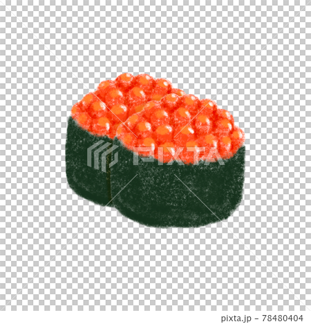 Illustration of cute sushi_2 salmon roe gunkanmaki Illustration of cute sushi_2 salmon roe gunkanmaki 78480404