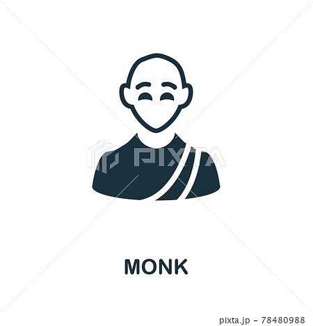 Monk icon. Simple element from religion collection. Creative Monk icon for web design, templates, infographics and more 78480988