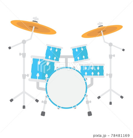 Drum kit flat icon, music and instrument Drum kit flat icon, music and instrument 78481169