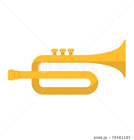 Trumpet flat icon, music and instrumentのイラスト素材