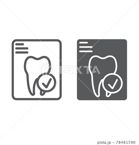 Dental tooth report line and glyph icon Dental tooth report line and glyph icon 78481590