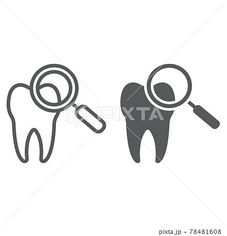 Dental check up line and glyph icon, stomatology 78481608
