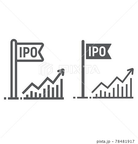 Initial public offer line and glyph icon Initial public offer line and glyph icon 78481917