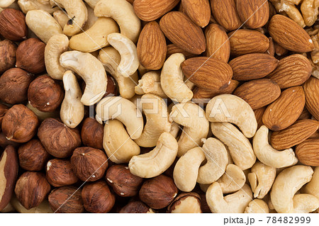 mixed nuts background above closeup mixed nuts background above closeup 78482999