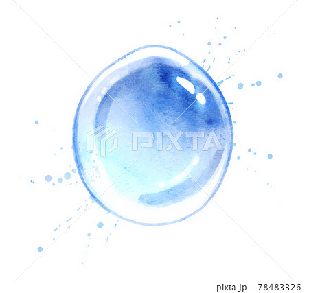 Watercolor illustration of pure water drop 78483326
