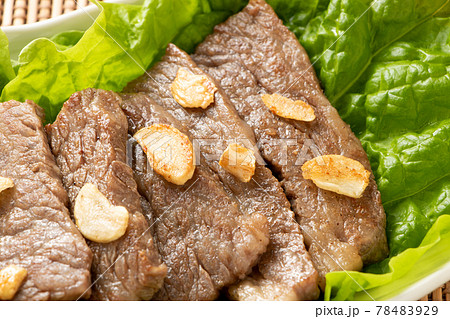 黒毛和牛焼肉(カルビの中で上級といわれる希少部位「三角バラ」)。 黒毛和牛焼肉(カルビの中で上級といわれる希少部位「三角バラ」)。 78483929