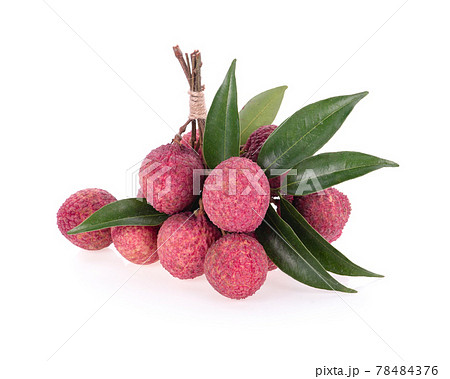 Lychee fruit isolated on white background 78484376