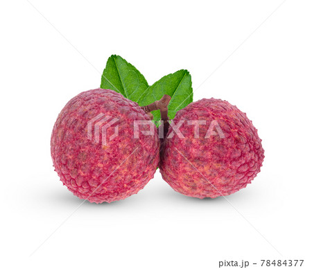 Lychee fruit isolated on white background 78484377
