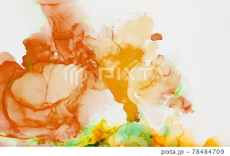 Hand painted alcohol ink art, bright abstract painting. 78484709