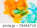 Hand painted alcohol ink art, bright abstract painting. 78484710