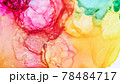 Hand painted alcohol ink art, bright abstract painting. 78484717