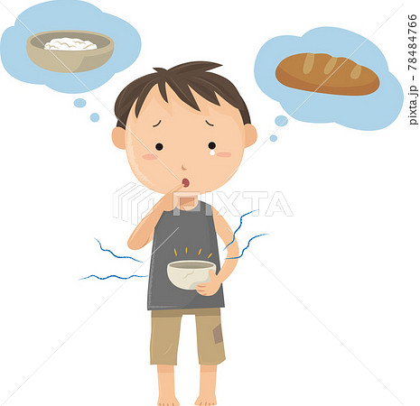 お腹がすいている男の子のイラスト 飢饉をゼロに Sdgsのイラスト素材