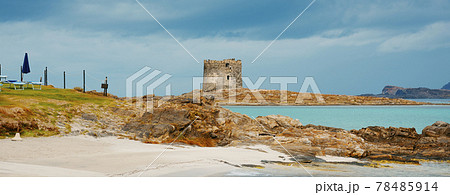 Della Pelosa beach in Sardinia, Italy, web banner Della Pelosa beach in Sardinia, Italy, web banner 78485914