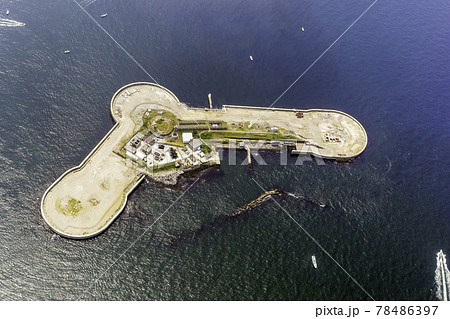 千葉県富津市沖の第二海堡を空撮 千葉県富津市沖の第二海堡を空撮 78486397