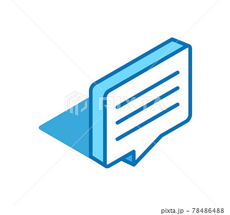 Speech bubble isometric icon. Review, feedback, comment 3D line style symbol. Speech bubble isometric icon. Review, feedback, comment 3D line style symbol. 78486488
