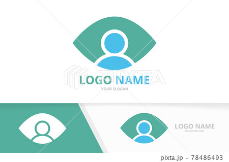 Vector eye and man logo combination. Unique human vision logotype design template. 78486493