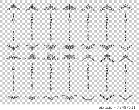 洋風の線の上下装飾フレームセット（縦書き用） 78487511