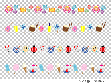 夏祭りのベクターイラストのセット 78487738