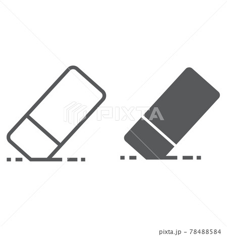 Eraser line and glyph icon, school and education, rubber sign vector graphics, a linear pattern on a white background, Eraser line and glyph icon, school and education, rubber sign vector graphics, a linear pattern on a white background, 78488584