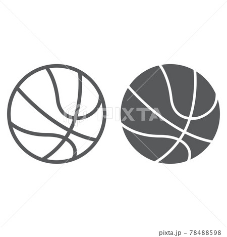 Basketball ball line and glyph icon, sport and game, play sign vector graphics, a linear pattern on a white background 78488598
