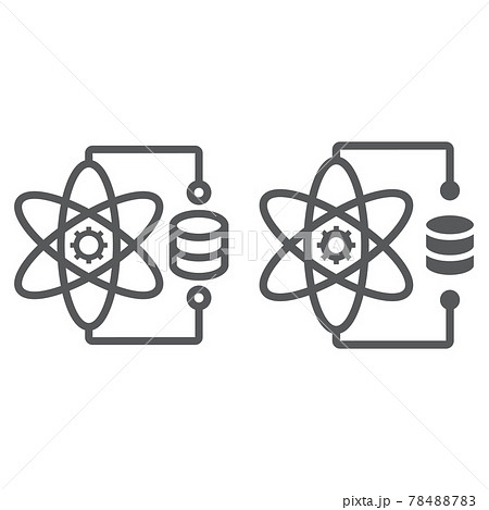 Data science line and glyph icon, data Data science line and glyph icon, data 78488783