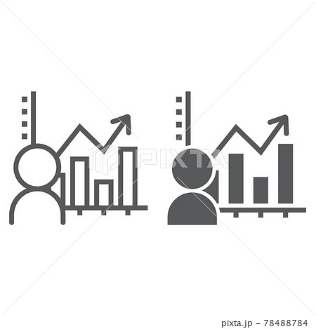 User analysis line and glyph icon, data 78488784