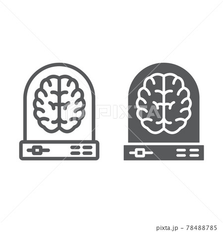 Machine learning line and glyph icon, data Machine learning line and glyph icon, data 78488785