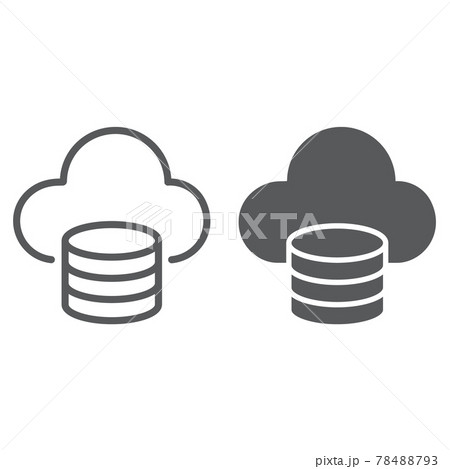 Cloud computing line and glyph icon Cloud computing line and glyph icon 78488793