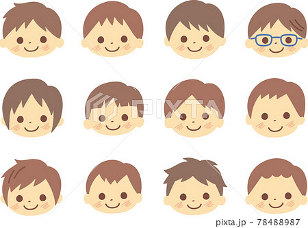 いろいろな男の子の顔のイラストのイラスト素材 7847