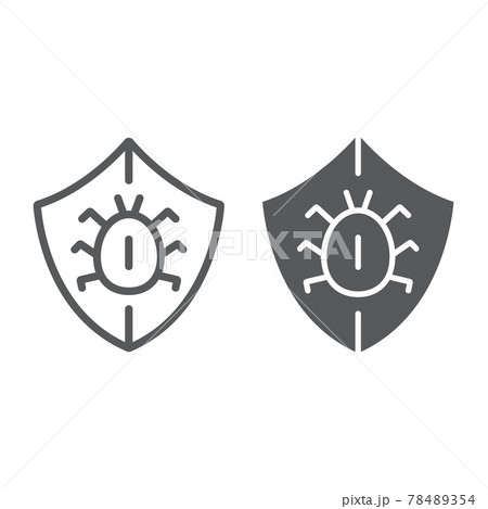 Antivirus line and glyph icon, security 78489354