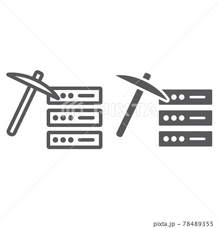 Data mining line and glyph icon 78489355