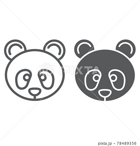 Panda line and glyph icon, zoo and animal, fauna 78489356