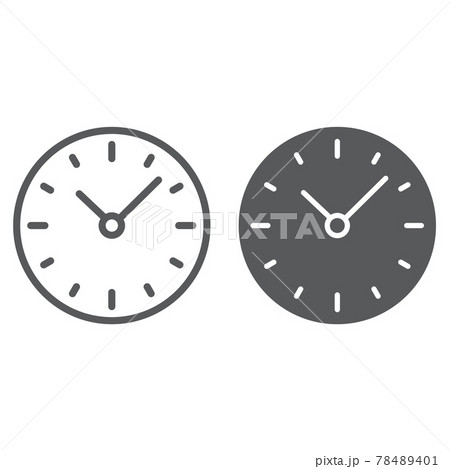 Time line and glyph icon, clock and minute 78489401