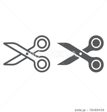 Scissors line and glyph icon 78489456