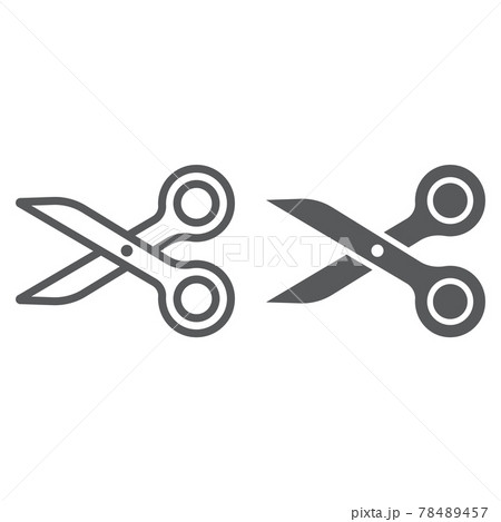 Scissors line and glyph icon 78489457