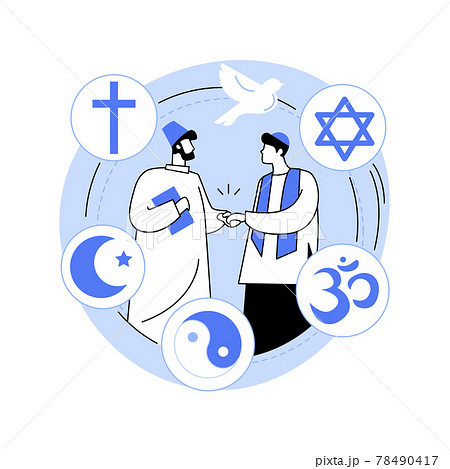 Interreligious dialogue abstract concept vector illustration. 78490417
