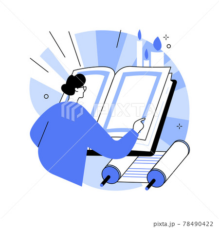 Sacred text abstract concept vector illustration. 78490422