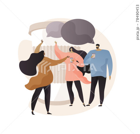 Friends meeting abstract concept vector illustration. 78490453
