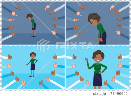 評価をうける黒人ビジネス女性のセット 78490641