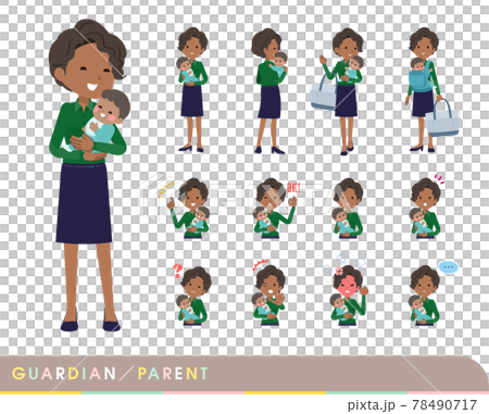 A set of black business women who protect and care for babies 78490717
