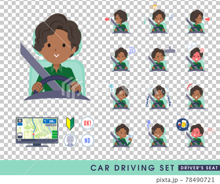 Set of black business women driving a car 78490721
