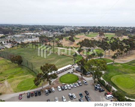 Aerial view of golf in Oceanside. California, USA 78492490