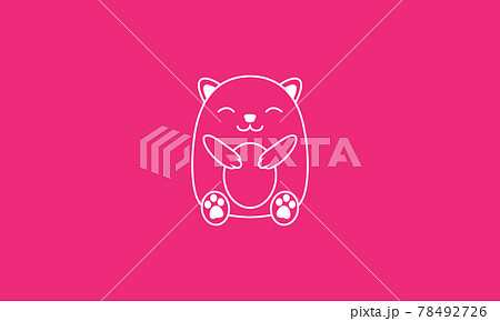 lines cute animal hamster cartoon logo vector icon illustration design 78492726