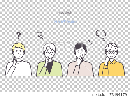 困っているシニア男性のアイコンイラスト 困っているシニア男性のアイコンイラスト 78494179